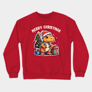 Christmas trex dinosaur wishing merry Christmas Crewneck Sweatshirt